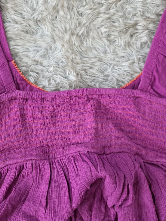 Free People Wedgewood Maxi Dress Purple With Orange Embroidery - Picture 13 of 16